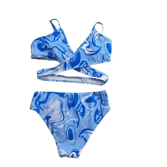 Agapeng Girls Swimsuit Allover Print Bikini Set Girls Size 13-14Y NWOT - Picture 9 of 9